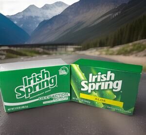 Irish Spring Deodorant Soap Set: (1) Aloe & (1) Deep Action Scrub - New in Box